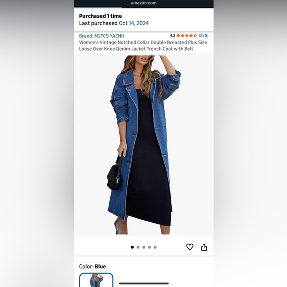 Jackets & Blazers - Blue Denim Trench Coat